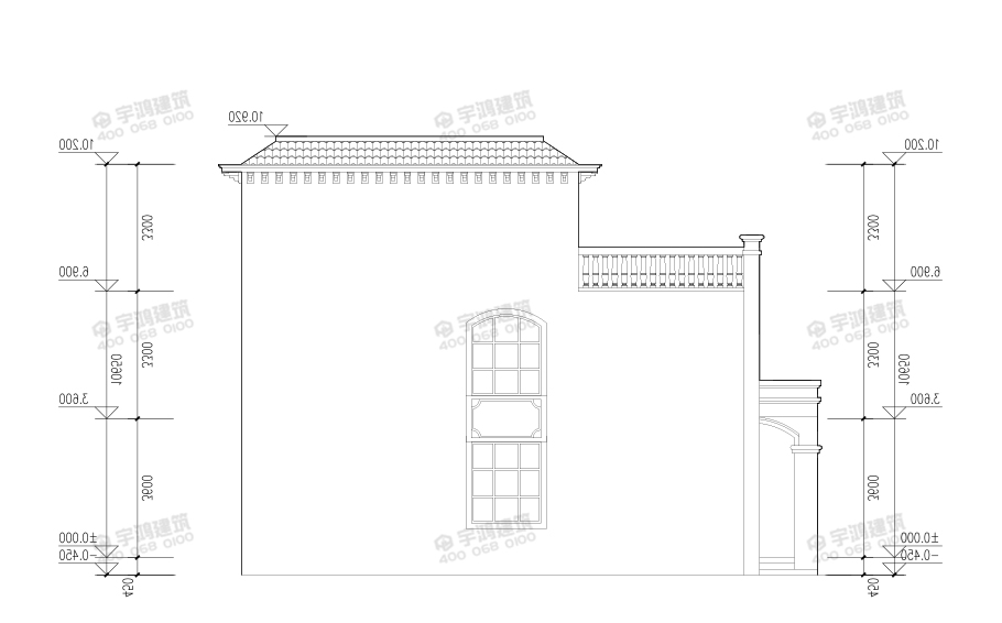 10x13米復(fù)式三層農(nóng)村自建房設(shè)計(jì)圖紙