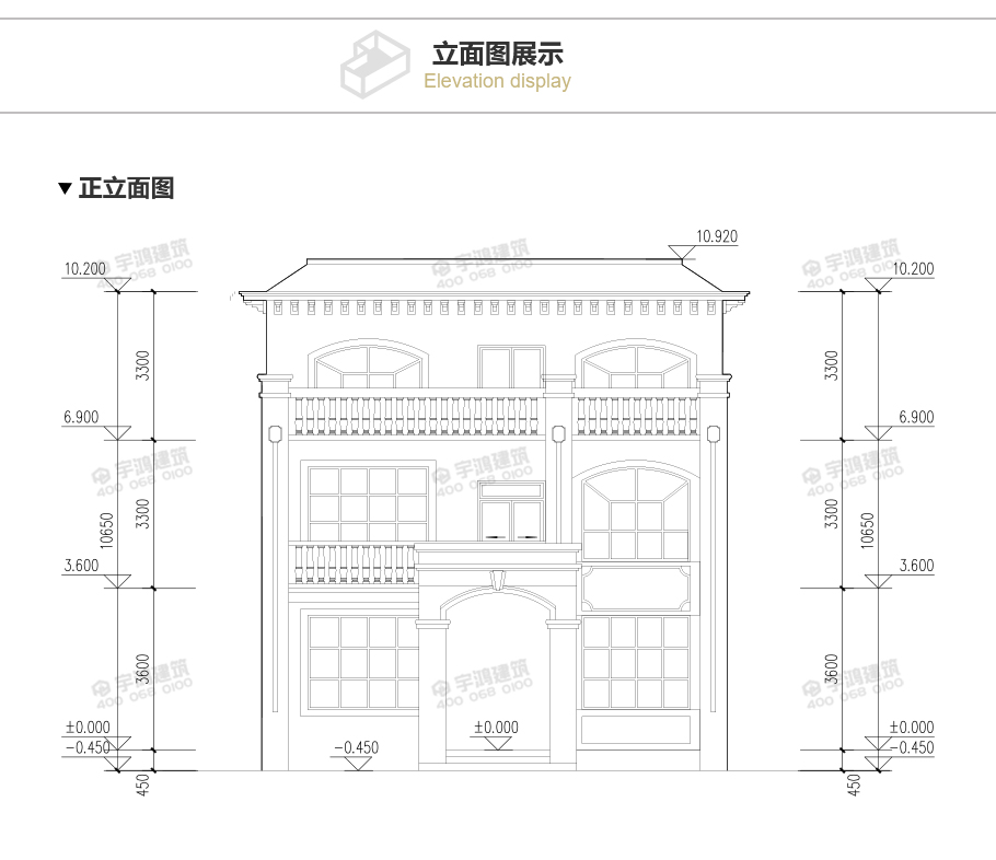 10x13米復(fù)式三層農(nóng)村自建房設(shè)計(jì)圖紙