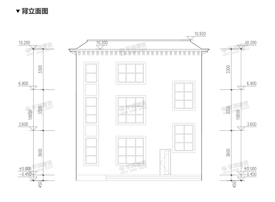 10x13米復(fù)式三層農(nóng)村自建房設(shè)計(jì)圖紙