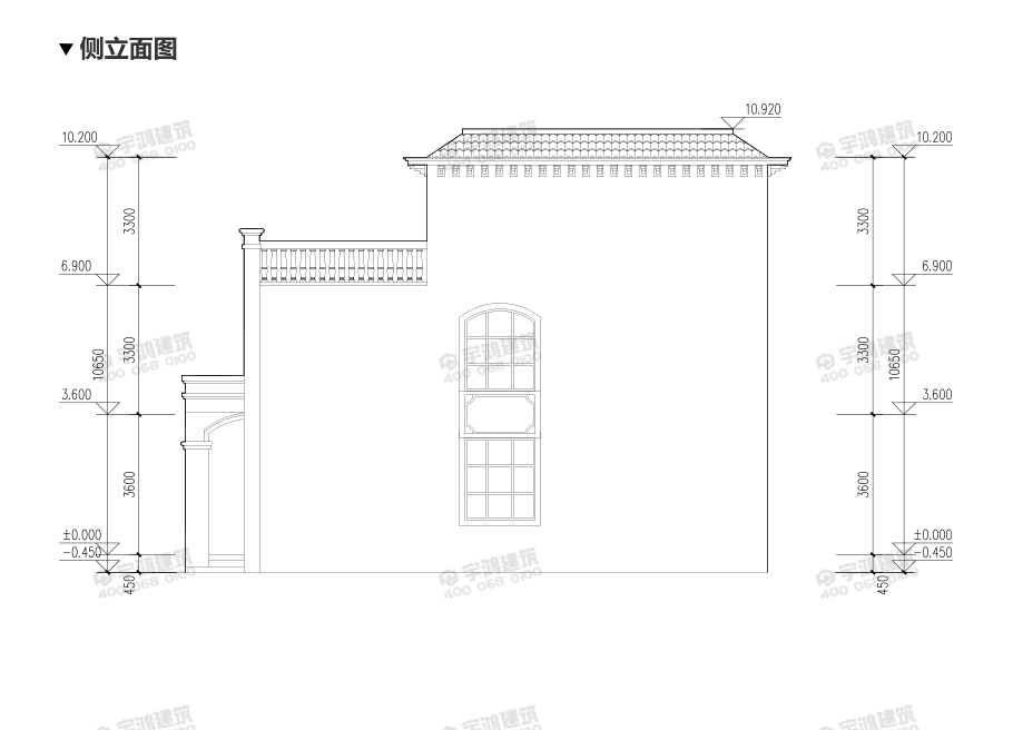 10x13米復(fù)式三層農(nóng)村自建房設(shè)計(jì)圖紙