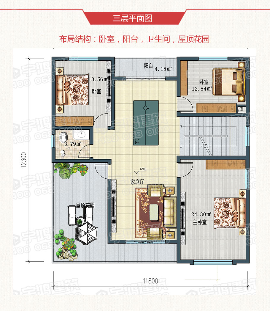 140平漂亮帶車庫(kù)四層別墅設(shè)計(jì)圖紙