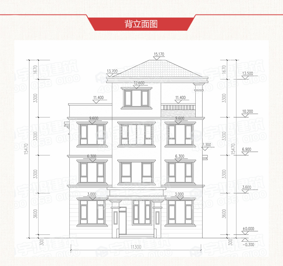 帶露臺(tái)56萬(wàn)四層農(nóng)村自建房設(shè)計(jì)圖紙