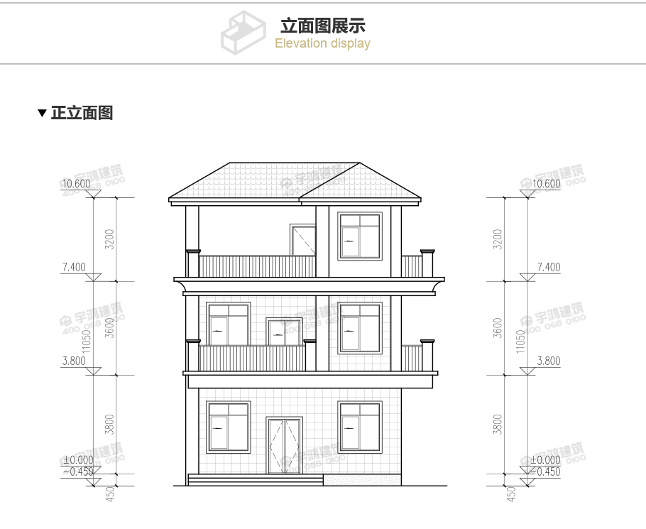 105平現(xiàn)代風(fēng)格二層半農(nóng)村小別墅設(shè)計(jì)圖紙