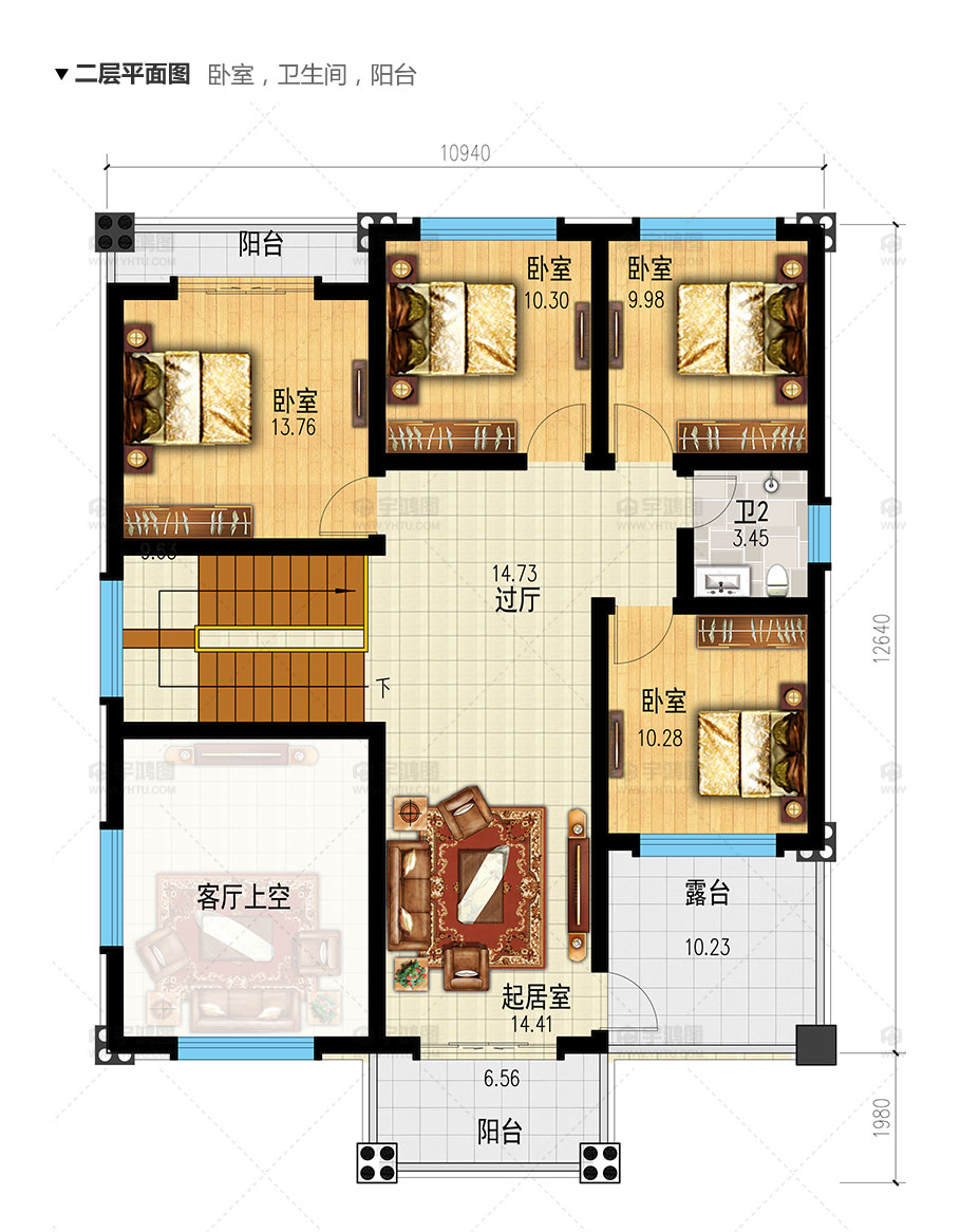 新農(nóng)村兩層歐式別墅設(shè)計(jì)圖帶復(fù)式客廳