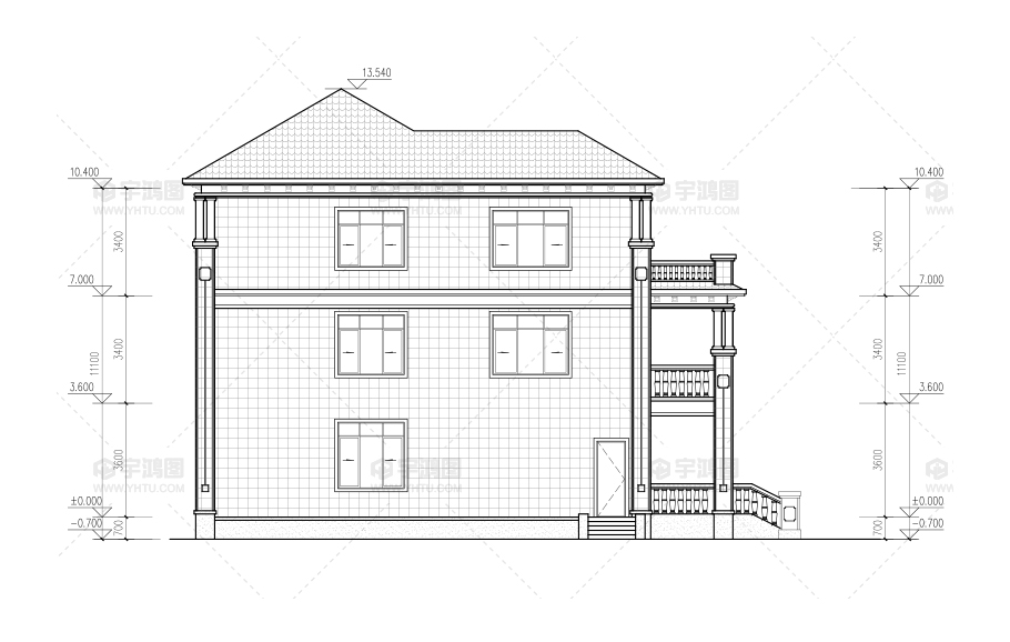 2019最新農(nóng)村自建房設(shè)計(jì)圖歐式三層